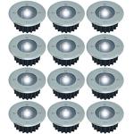 12 Pack Stainless Steel Solar Deck Lights