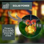 Solar-powered Owl Garden Ornaments with LED Lights