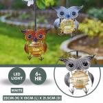 Solar-powered Owl Garden Ornaments with LED Lights