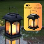 Realistic Solar Candle Lantern - Flickering Amber Light