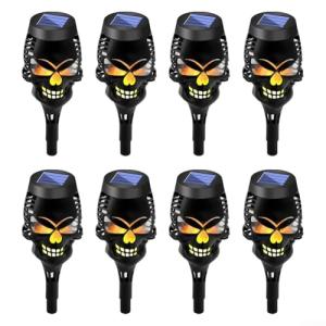Spooky Skull Solar Halloween Garden Pathway Lights