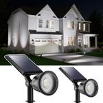 FALOVE Waterproof Solar Spotlight Set with 2 Modes