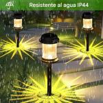6 Pack Outdoor Solar Garden Lights with Stakes