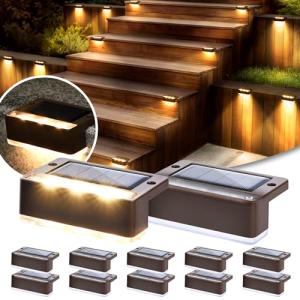 12 Pack Solar LED Outdoor Stair Lights