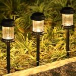 6 Pack Outdoor Solar Garden Lights with Stakes