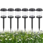 6 Pack Outdoor Solar Garden Lights with Stakes