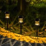 6 Pack Outdoor Solar Garden Lights with Stakes