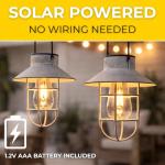 2 Pack Solar Hanging Cage Lanterns, Warm White