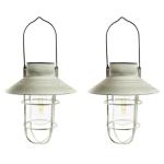 2 Pack Solar Hanging Cage Lanterns, Warm White
