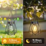RECHOO Solar Hanging Lanterns - 2 Pack, Warm White