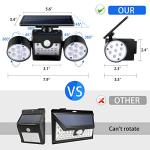 UNIFUN Waterproof Solar Wall Lights with Dual Spotlights