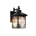 Retro Waterproof Solar Wall Lantern Light - Black