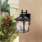 Retro Waterproof Solar Wall Lantern Light - Black