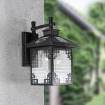 Retro Waterproof Solar Wall Lantern Light - Black