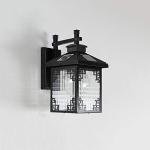 Retro Waterproof Solar Wall Lantern Light - Black
