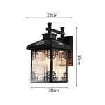 Retro Waterproof Solar Wall Lantern Light - Black