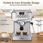 Stainless Steel Espresso Machine with Milk Frother