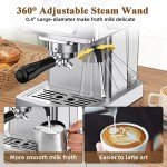 Stainless Steel Espresso Machine with Milk Frother