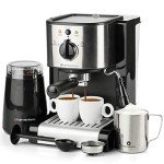Espresso & Cappuccino Maker Bundle with Grinder & Cups