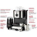 Espresso & Cappuccino Maker Bundle with Grinder & Cups