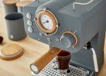 Nordic Espresso Machine with Milk Frother, Grey