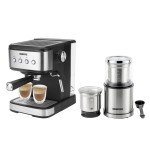 GEEPAS 20 Bar Espresso & Grinder Coffee Set