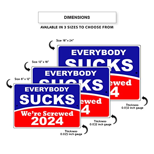 Everybody Sucks We're Screwed Aluminum Metal Sign