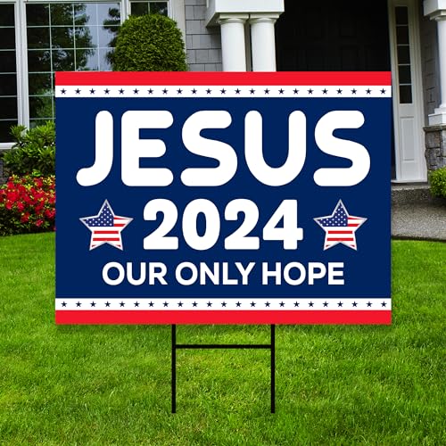 Jesus 2024 Yard Sign with Metal H-Stake
