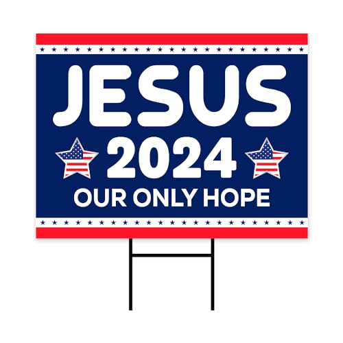 Jesus 2024 Yard Sign with Metal H-Stake