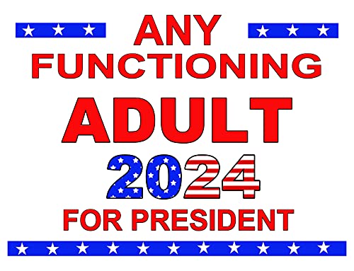 Any Functioning Adult for President 2024 Yard Sign