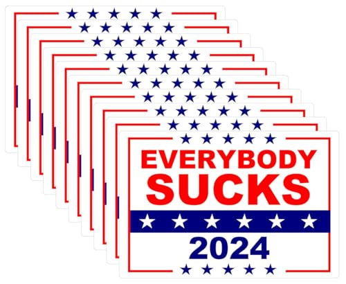 10-Pack Everybody Sucks 2024 Political Stickers
