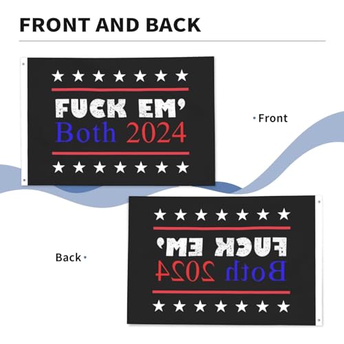 Double-Sided 2024 Trump and Biden Flag