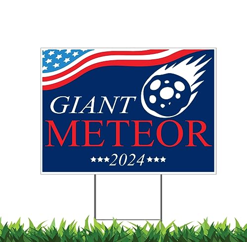 Giant Meteor 2024 Yard Sign with Metal Stake