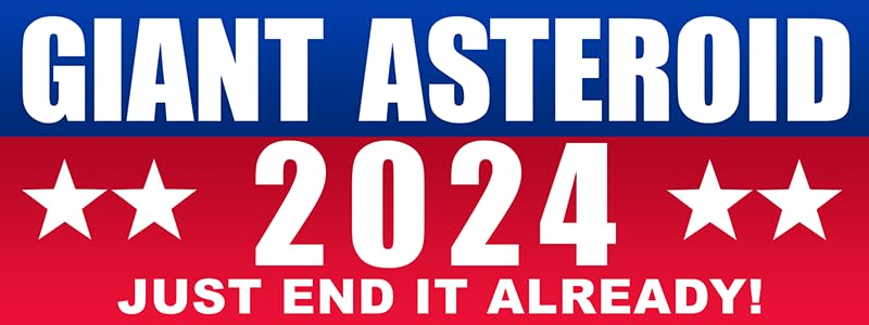 Funny Giant Asteroid 2024 Vinyl Bumper Sticker