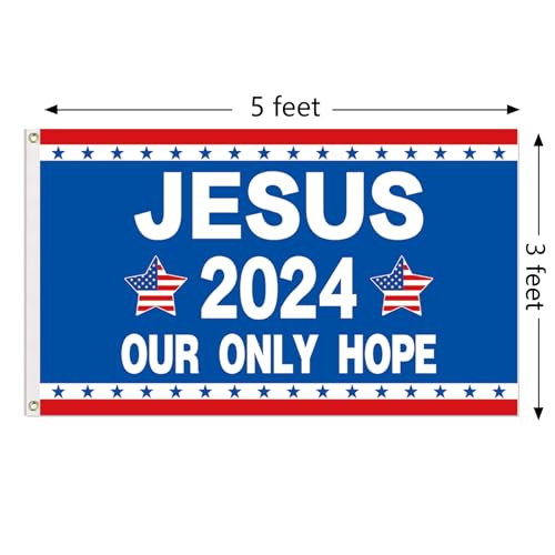 Jesus 2024 Double-Sided Patriotic Flag 3x5 Ft