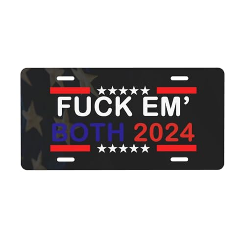 Personalized Fuck Em Both 2024 License Plate