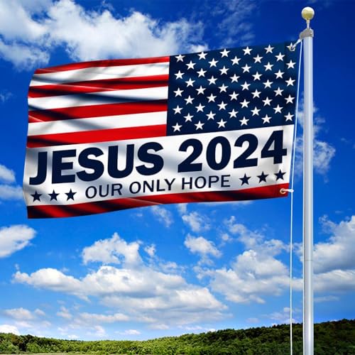 Jesus 2024 Hope Flag - Double Sided Christian Design