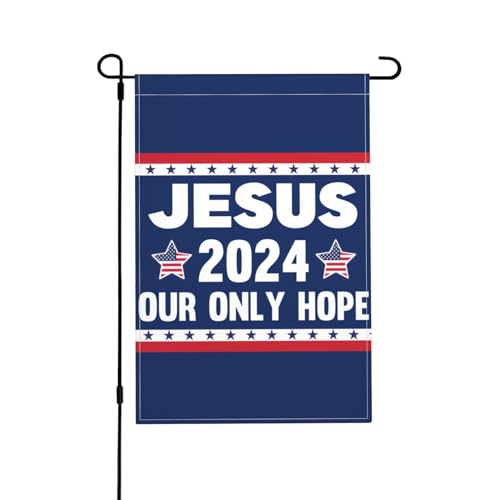 Jesus 2024 Our Only Hope Burlap Garden Flag