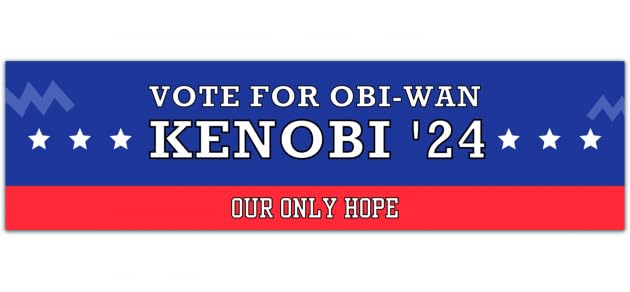 Vote Kenobi 2024 Bumper Sticker