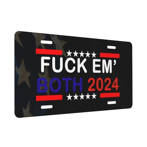 Personalized Fuck Em Both 2024 License Plate