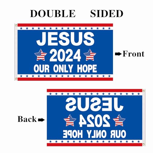 Jesus 2024 Double-Sided Patriotic Flag 3x5 Ft
