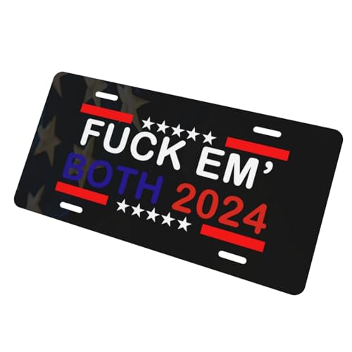 Personalized Fuck Em Both 2024 License Plate