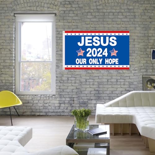 Jesus 2024 Double-Sided Patriotic Flag 3x5 Ft