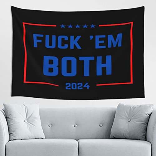 “F*** Em Both 2024 Political Tapestry 60x40”