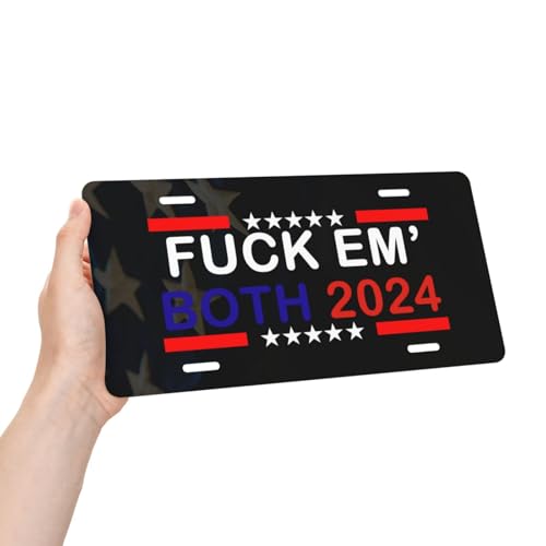 Personalized Fuck Em Both 2024 License Plate