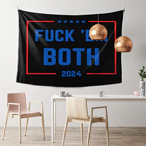 “F*** Em Both 2024 Political Tapestry 60x40”