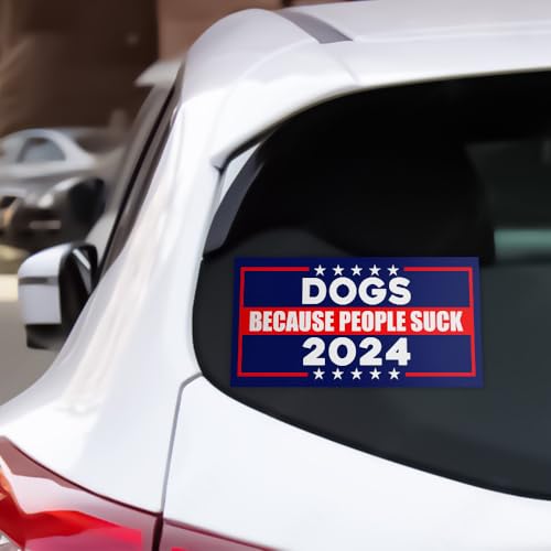 Funny Dogs Over People Bumper Sticker 2024