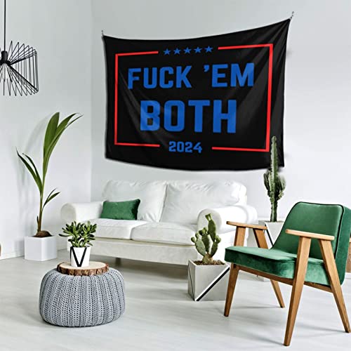 “F*** Em Both 2024 Political Tapestry 60x40”