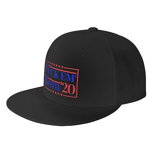 Black Flat Brim 'Fuck Em' Both' Baseball Cap