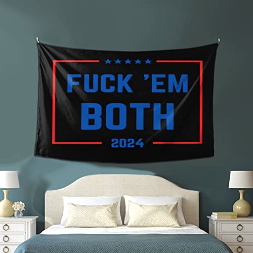 “F*** Em Both 2024 Political Tapestry 60x40”